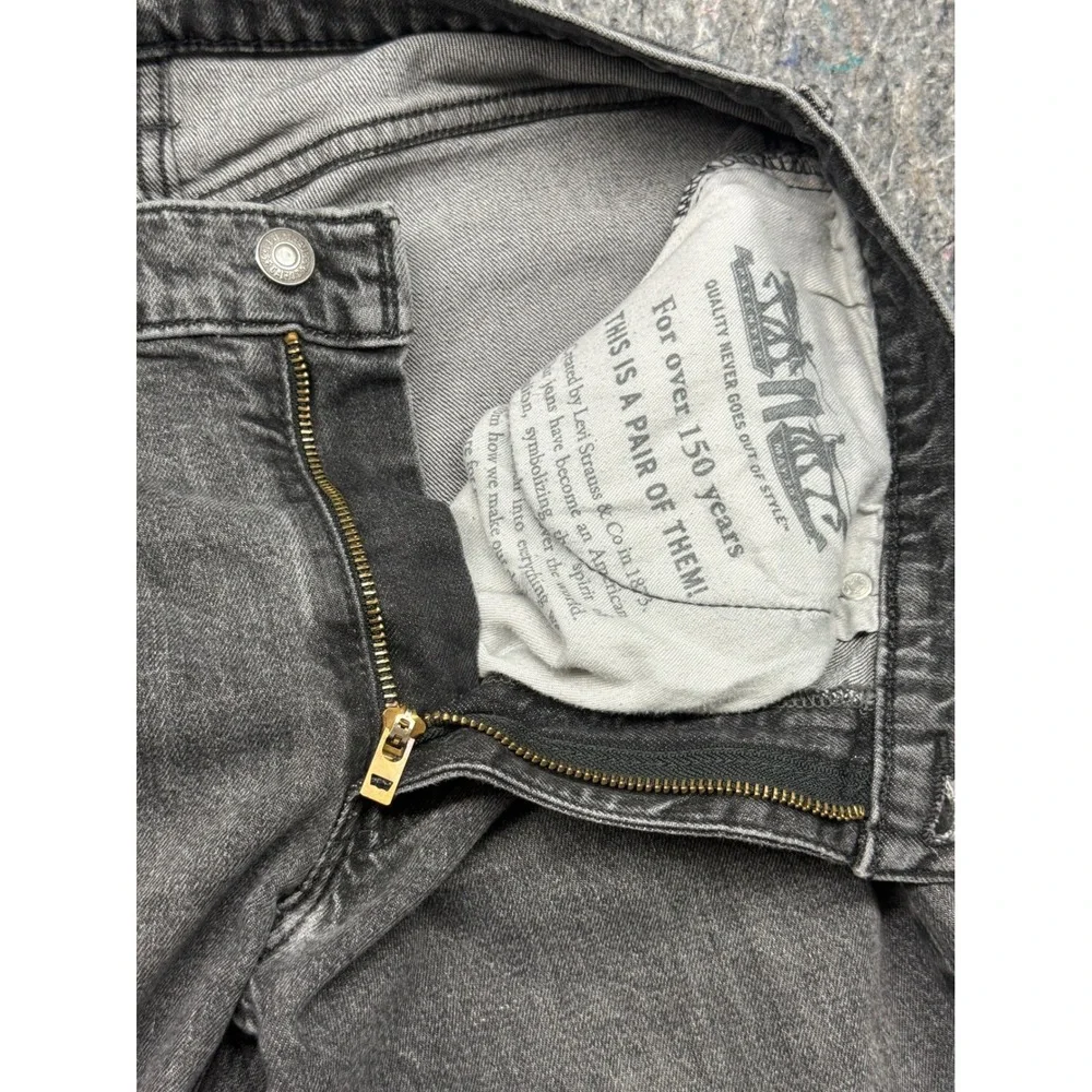 Levis 511 Slim Fit Jeans Mens 33x32 Faded Black WaterLess Denim Pants Distressed